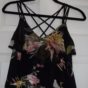 WHBM Black Floral Tank